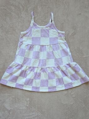 Grayson Mini Lavender Check Tank Dress 3t